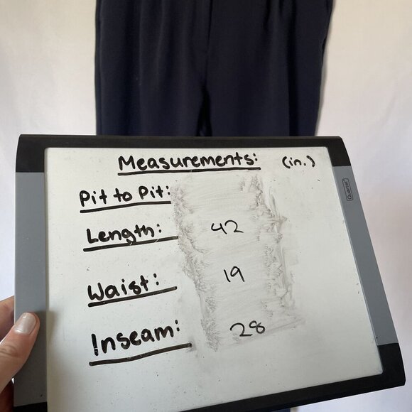 Abercrombie & Fitch Women's Navy Pleated Trousers Size 34/18 L pockets - Picture 4 of 5